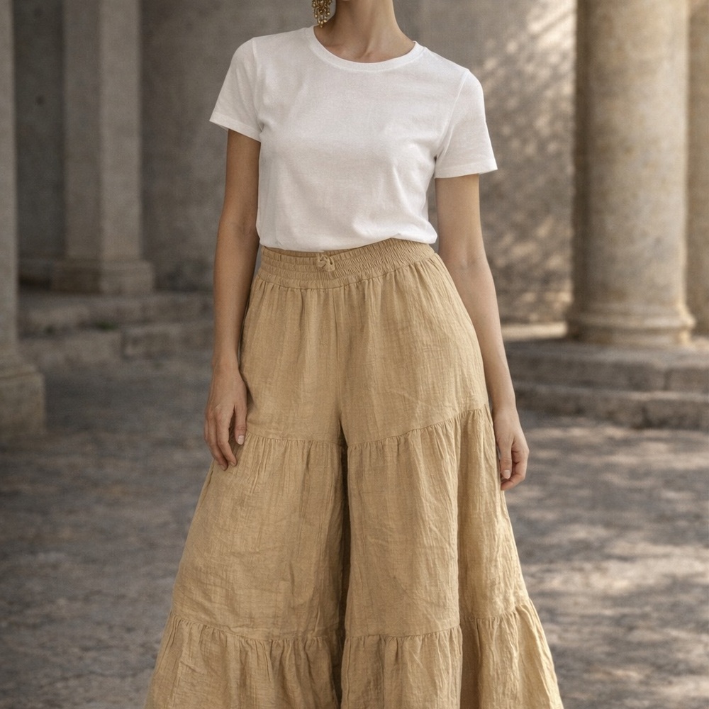 EARTHBOUND Tan Elastic Waist Pants